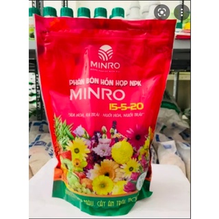 1KG - Phân Bón NPK MINRO 15-5-20+TE- Ra Hoa, Ra Trái - Nuôi Hoa, Nuôi Trái