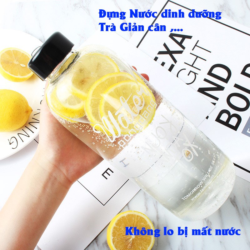 Bình nước detox dung tích lớn 1000ml tặng kèm túi đựng 1 đổi 1 khi hàng bị lỗi | BigBuy360 - bigbuy360.vn