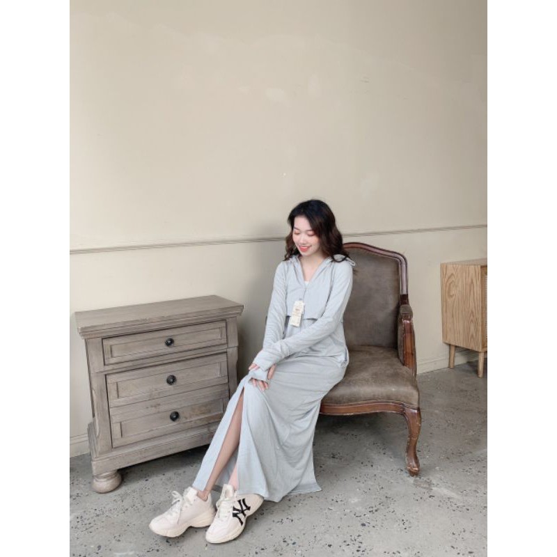Áo chống nắng dáng dài muji xuất Nhật chất bao phê