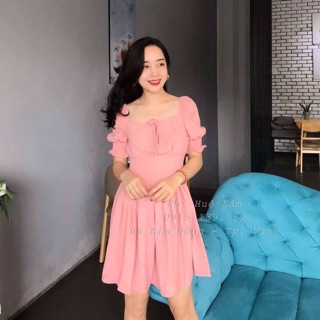 Váy xếp ly dây rút ngực