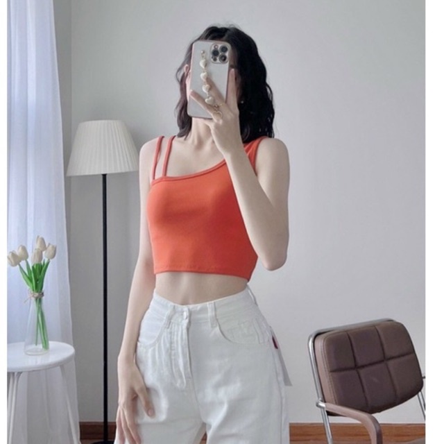 Áo croptop kiểu hai dây đôi nhiều màu siêu hot cho mùa hè từ Tiqi.jean1988