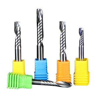 6mm 8mm shank 1 sáo xoắn ốc phay cắt vonfram khắc cuối mill dụng cụ cnc router bits cho gỗ pvc acrylic