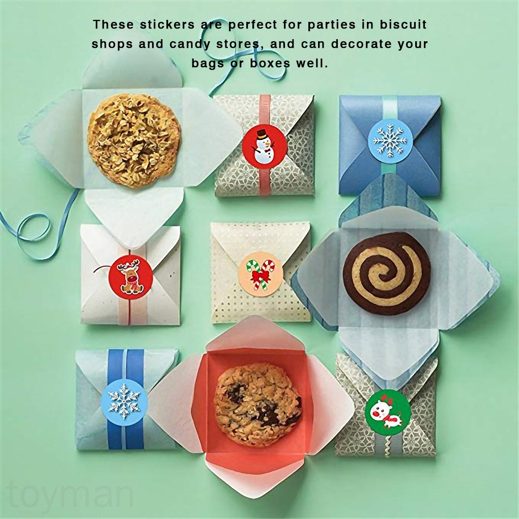 Cuộn 500 nhãn dán trang trí họa tiết giáng sinh