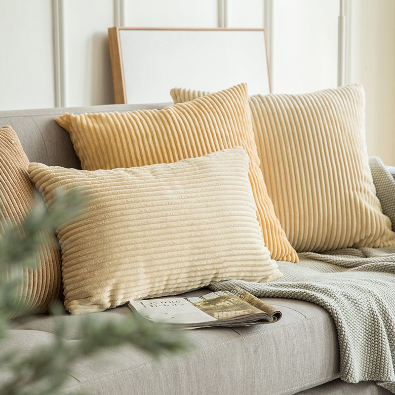 Vỏ gối sofa, bọc gối tựa lưng vải nhung phong cách vintage