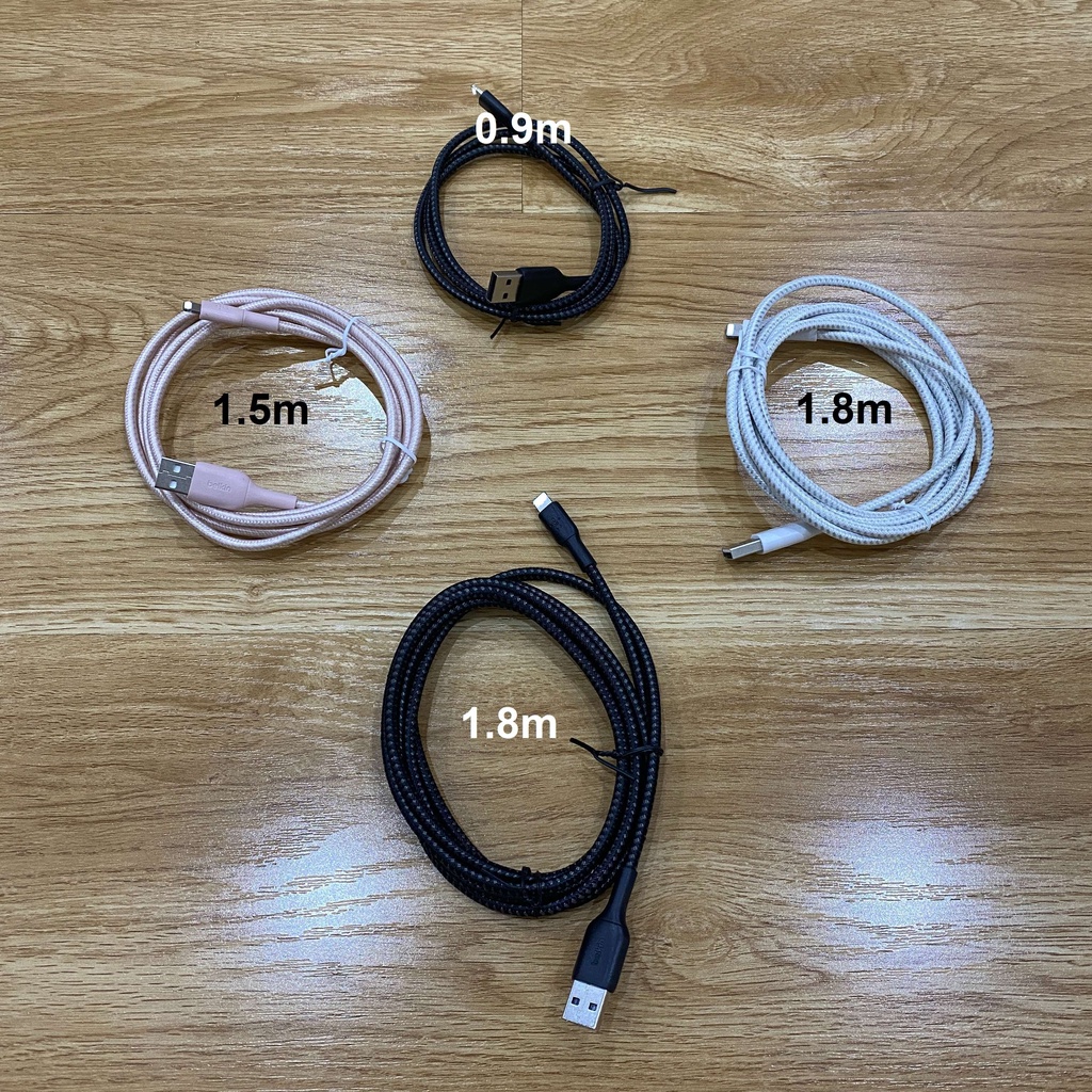 Cáp dù Belkin Boost Charge CAA002 USB-A to L - NOBOX Chính hãng - Bảo hành 06 tháng