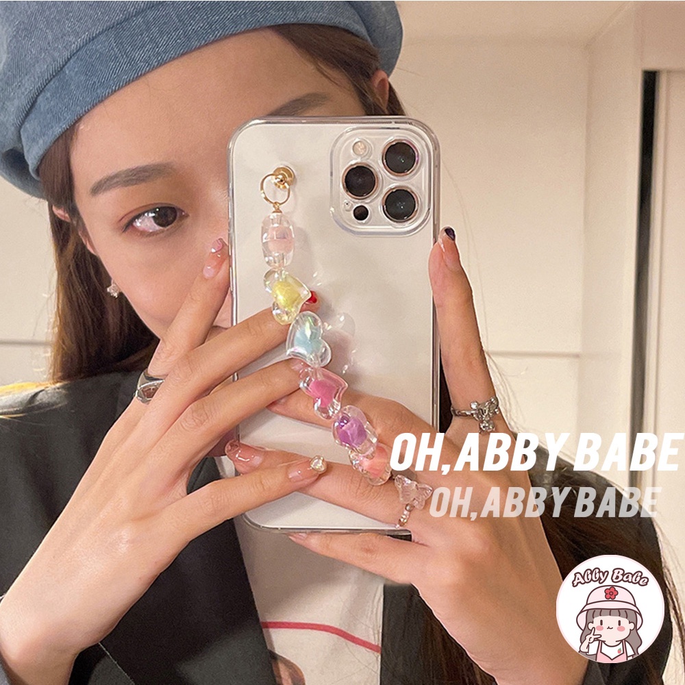 Ốp Điện Thoại TPU Mềm Mỏng Chống Sốc Có Vòng Tay Trái Tim Nhiều Màu Thời Trang Cho IP 13 12 11 Pro Max XR 8 7 Plus