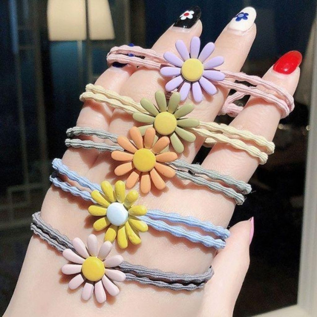 Dây buộc tóc hoa cúc đẹp
