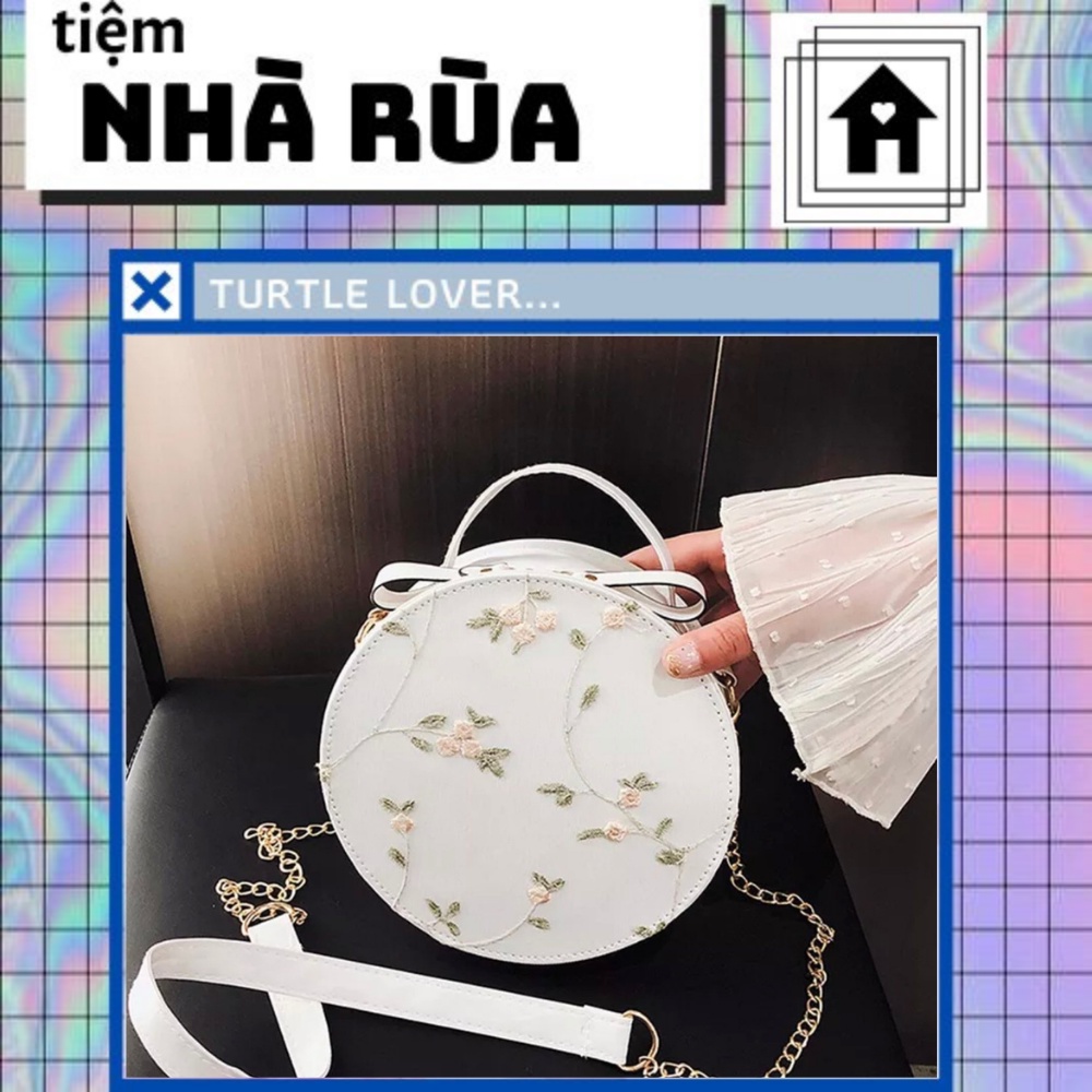 Túi hộp tròn tiểu thư sang chảnh thanh lịch Nhà Rùa (TX05)