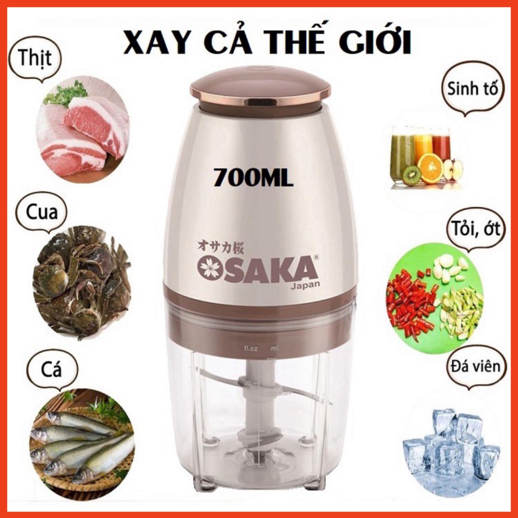 Máy Xay Mini OSAKA Nắp Đồng, Máy Xay Thịt Cầm Tay, Xay Sinh Tố, Xay Mọi Loại Thực Phẩm, Nhỏ Gọn, Tiện Dụng