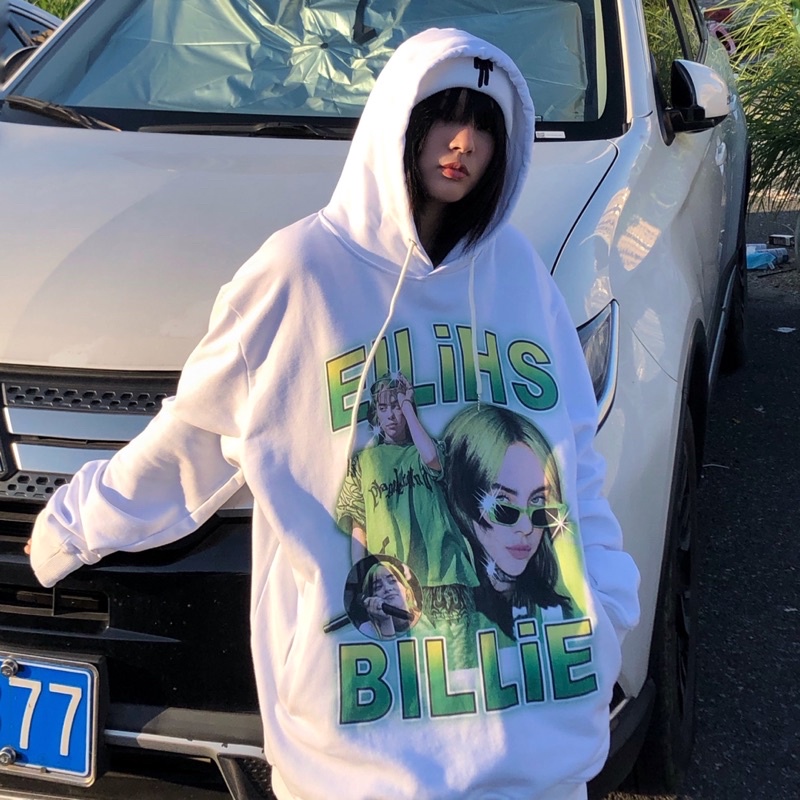 Áo hoodie BILLIE EILISH chất liệu nỉ bông dày dặn hình in cá tính phủi bụi | BigBuy360 - bigbuy360.vn