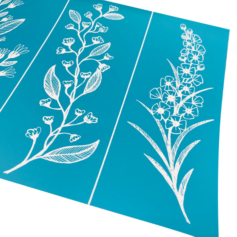 GOO Leaf Flower Self-Adhesive Silk Screen Printing Stencil Reusable Sign Stencils for Painting on Wood DIY Decoration