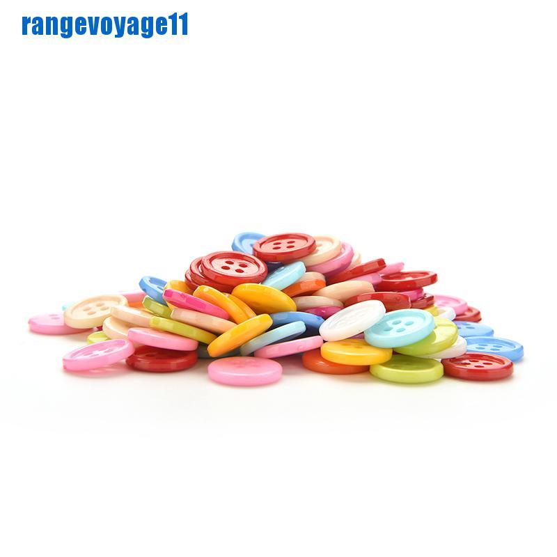 Bộ 100 Nút Nhựa Tròn Nhiều Màu Sắc