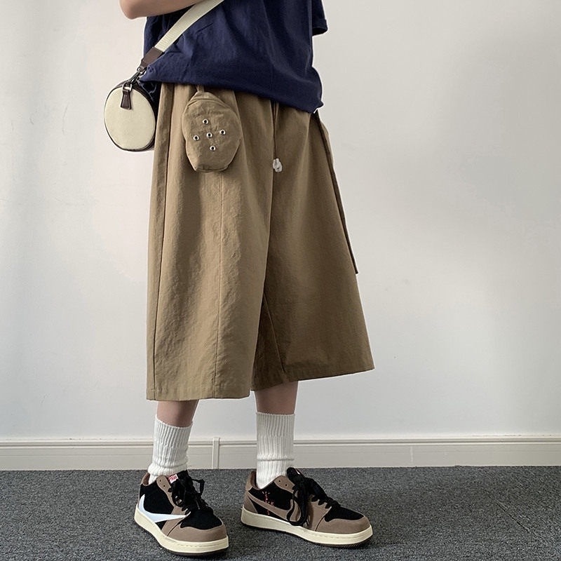Quần Short Cotton Ống Rộng Mùa Hè Mẫu Mới Thời Trang Cổ Điển Phong Cách Mỹ Cho Nam