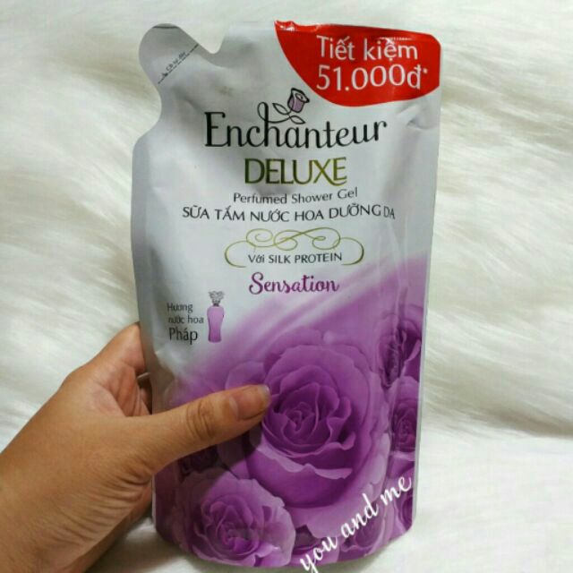 Túi sữa tắm Enchanteur  450g ( Vàng, Tím)