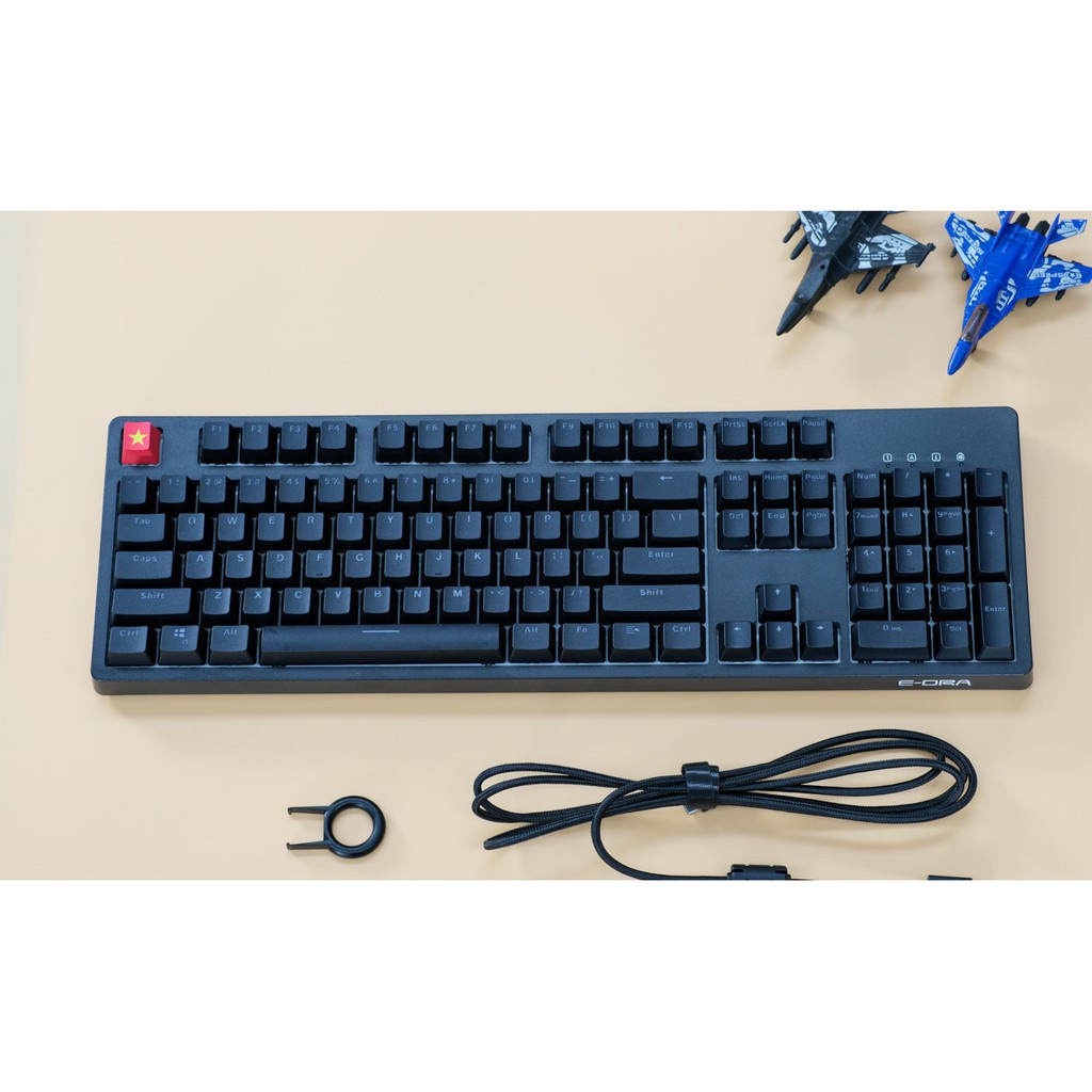 Bàn phím cơ chơi game có dây E-Dra EK3104V2 RGB - Bản 2022 - Led RGB- EDra switch - Cáp Type-C