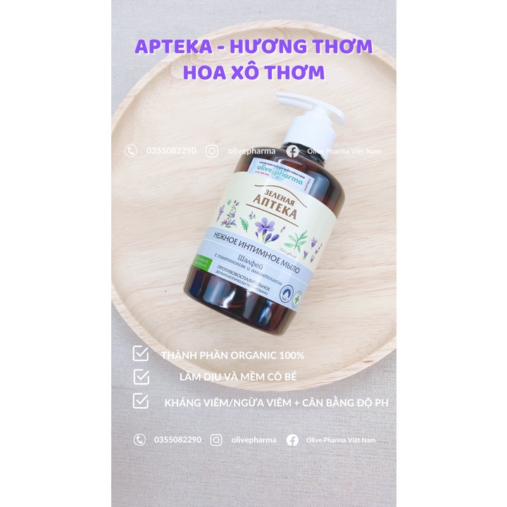 Dung Dịch Vệ Sinh Phụ Nữ Zelenaya Apteka Kháng Khuẩn Cân Bằng pH Dạng Gel, Dạng Sữa 370ml