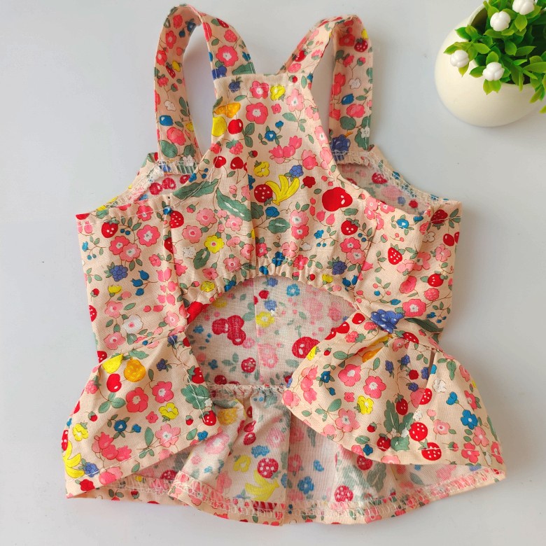 Đầm Công Chúa Hai Dây Họa Tiết Hoa Thời Trang Mùa Hè Cho Thú Cưng