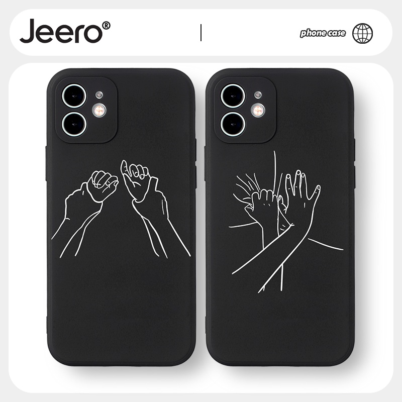 Ốp lưng JEERO mềm cặp đôi dễ thương đẹp độc lạ cho iphone 14 13 12 11 Pro Max SE 2020 X XR XS 8 7 ip 6S 6 Plus HFF779