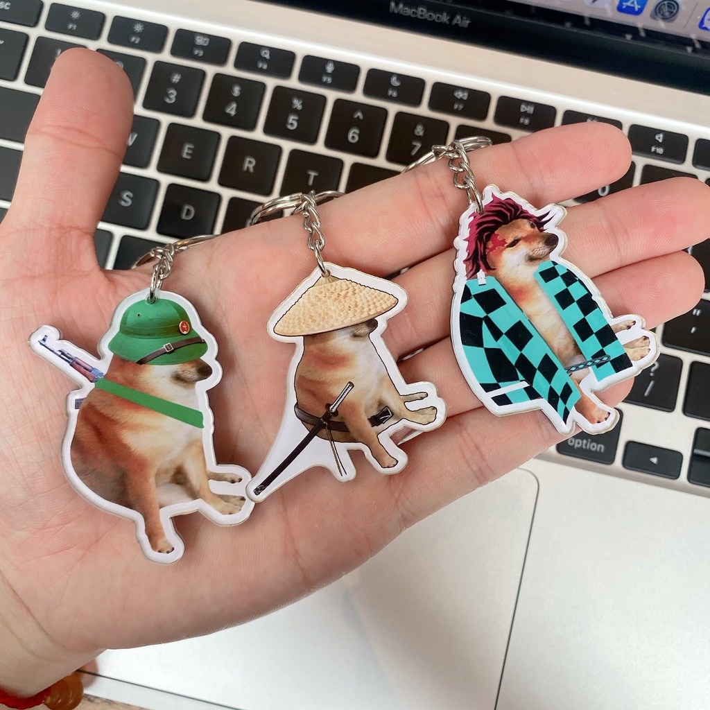 Móc khóa mika meme Cheems Shiba dễ thương, độc đáo, cá tính