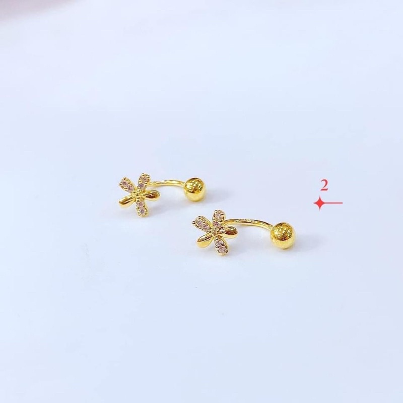 Bông Tai Vàng Nữ Nhiều Mẫu Mã Dáng Kẹp Vành Đầu đinh Chốt Vặn Ren Siêu Chắc Chắn, Bền, Đẹp