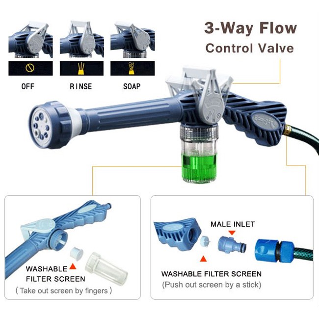 Vòi xịt nước tăng áp Cannon 8 chế độ