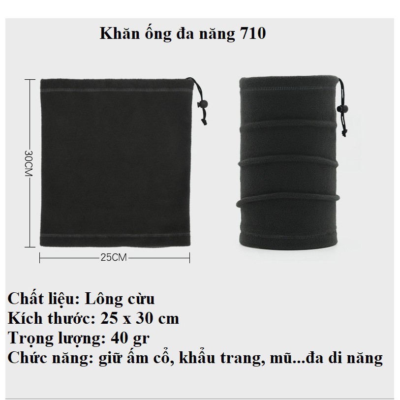 Khăn ống đa năng 2 lớp lông cừu siêu ấm T710