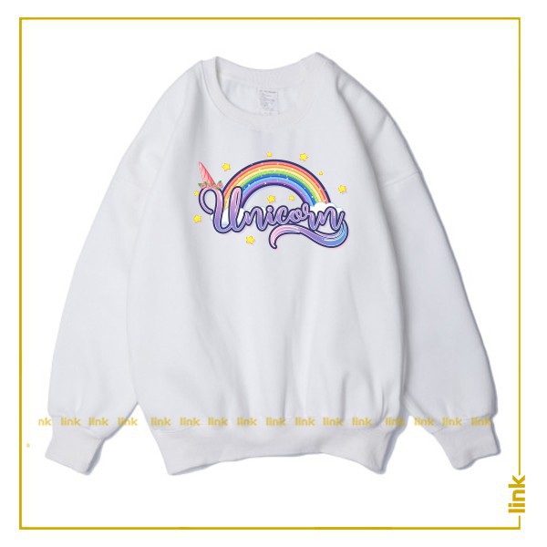 SALE- Áo Sweater trắng UNICORN đáng yêu dáng rộng - cực HOT