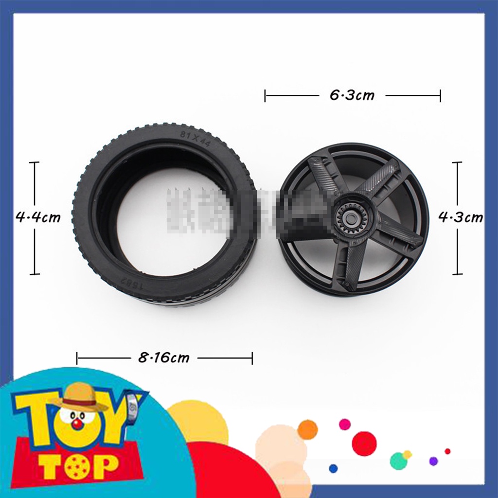 Một bộ mâm bánh lốp xe technic kích thước 81x44mm tương thích lắp ráp 68577 23799 - phụ kiện xếp hình MOC