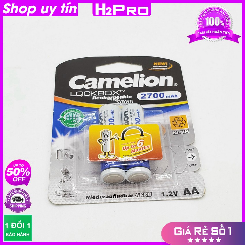 [RẺ VÔ ĐỊCH] Đôi Pin sạc AA 1.2V Camelion 2700mah, pin sạc aa cho máy ảnh, máy nghe nhạc,..