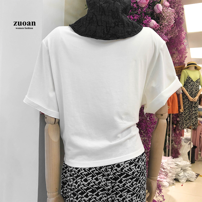 SUXI Áo Tay Ngắn Croptop Màu Trơn Phong Cách Hàn Quốc Dành Cho Nữ