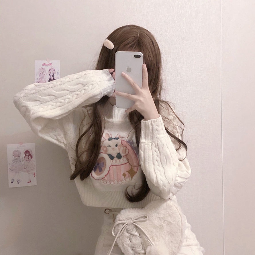 Set Áo Len Lửng Dài Tay + Chân Váy Xòe Lưng Cao Thời Trang Dành Cho Nữ