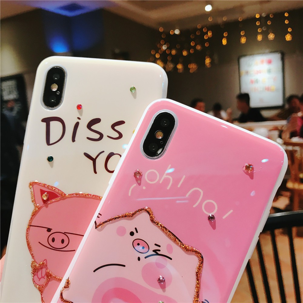 ỐP LƯNG IPHONE HEO HỒNG OH NO - DISS YOU CHO IPHONE 6/7/8, 6Plus/6sPlus/7Plus/8Plus, X/XS, XS Max