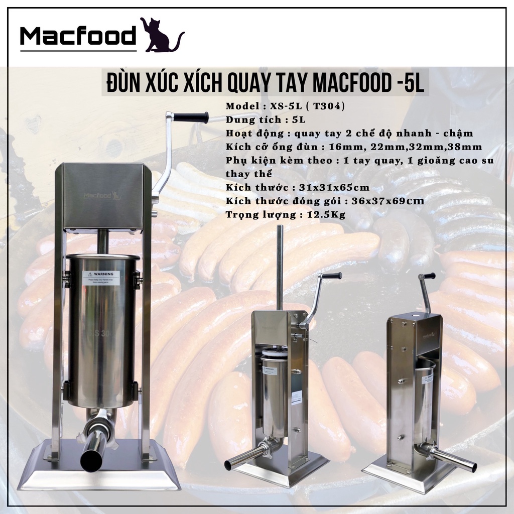 Máy đùn xúc xích quay tay XS5L