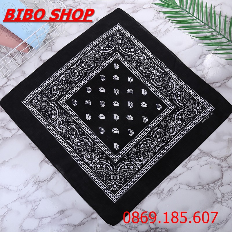 Khăn Turban Bandana Choàng Cổ, Đeo Tay, Đeo Túi Xách, Thắt Lưng, Búi Tóc, Đội Đầu Kích thước 55x 55cm