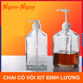 Chai có vòi xịt định lượng thực phẩm lỏng: siro, nước đường...cho quán trà sữa, cà phê, nhà hàng, khách sạn...