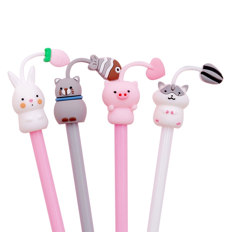 Bút bi mực đen ngòi 0.38mm hình động vật dễ thương