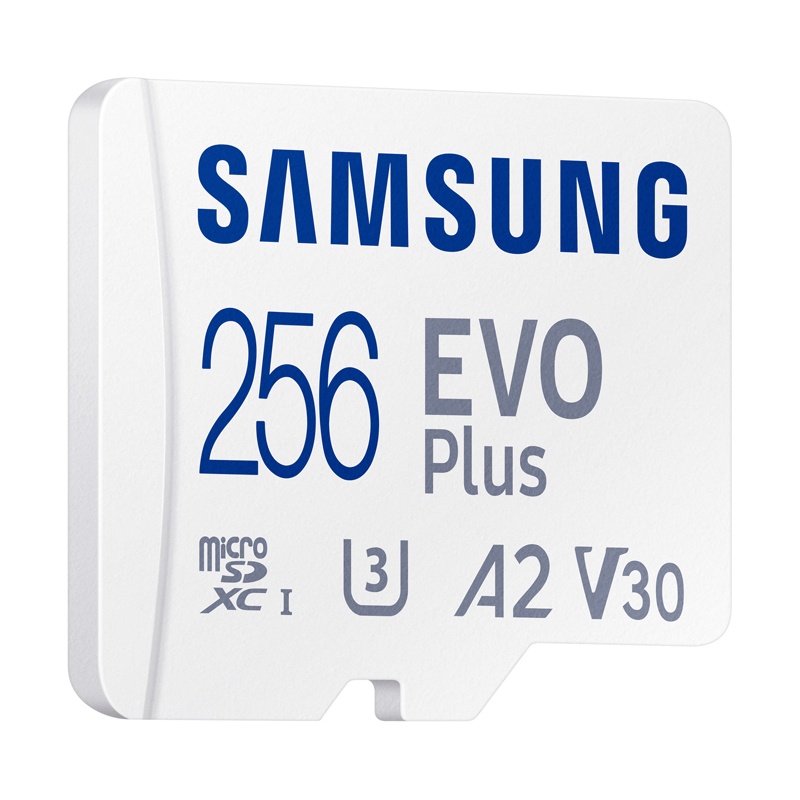 Thẻ nhớ MicroSDXC Samsung Evo Plus 256GB U3 4K R130MB/s W90MB/s kèm Adapter box Hoa new 2022 (trắng)