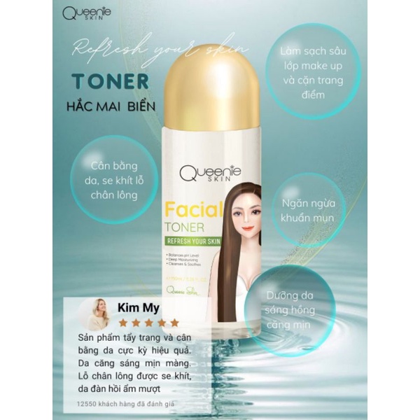 TONER HẮC MÀI BIỂN QUEENIE SKIN