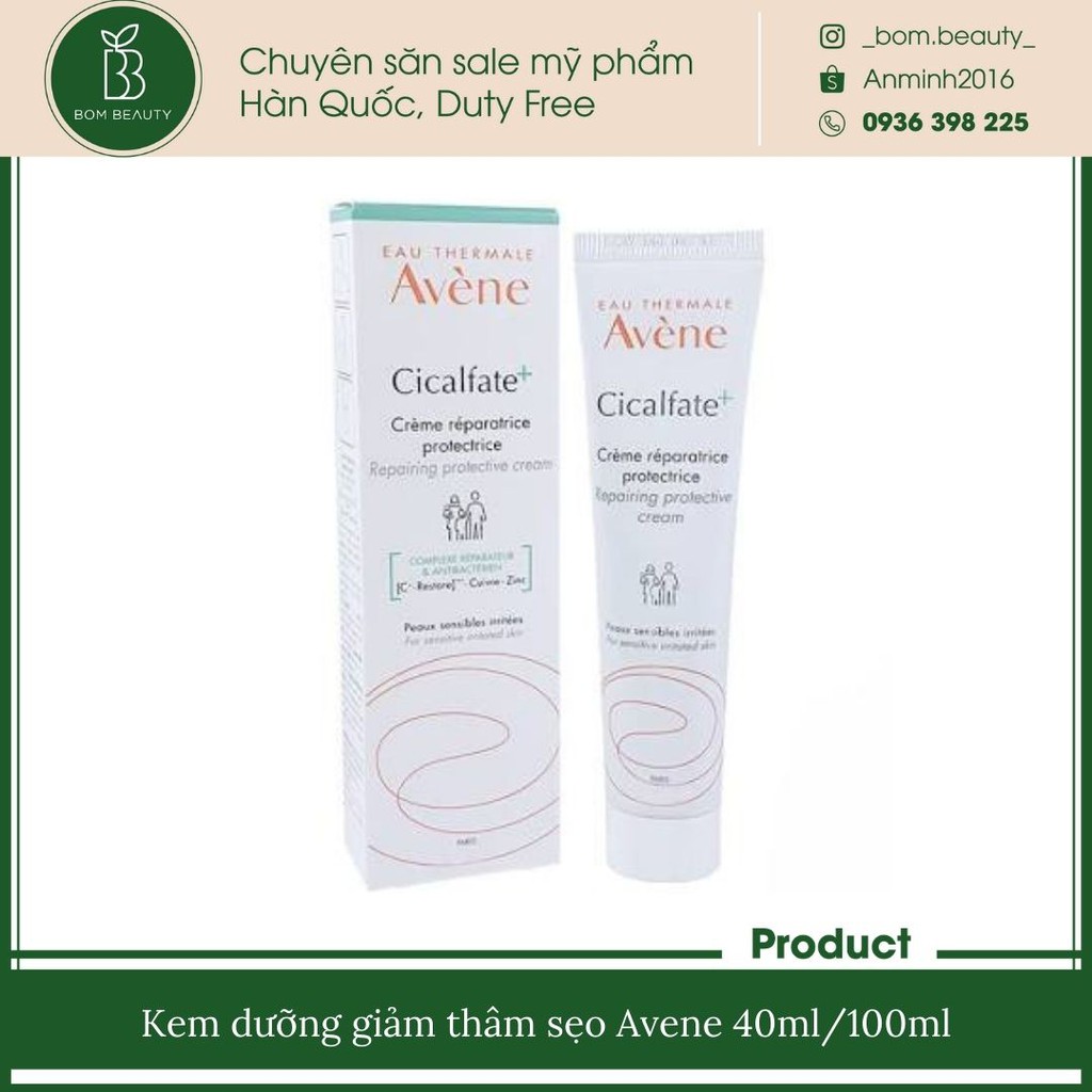 Kem dưỡng giúp giảm thâm sẹo, phục hồi da Avene Cicalfate Repair Cream (40ml/100ml)