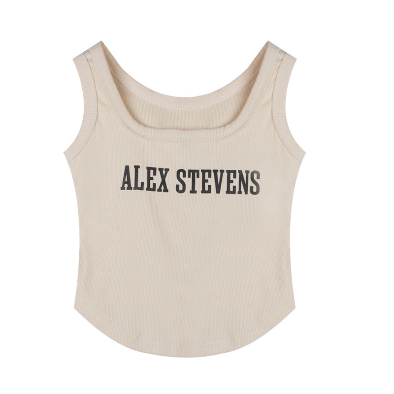 Áo Croptop Sát Nách Hoạ Tiết Chữ Thiết Kế Độc Đáo Cho Nữ