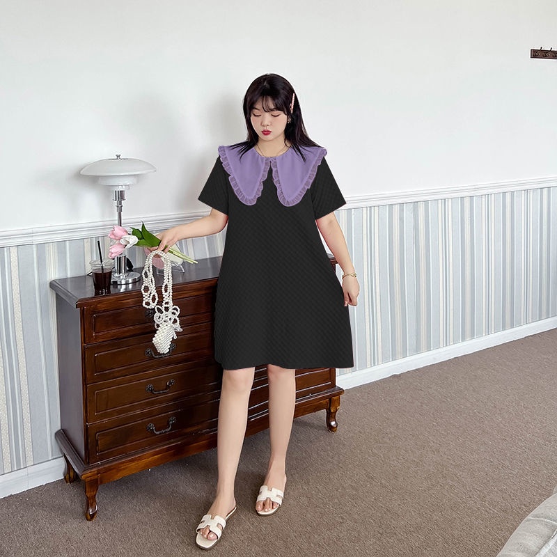 Vaky Xu Ng Đầm Thun Tay Ngắn Dáng Ôm Che Bụng Cỡ Lớn Thời Trang Mùa Hè Cho Nữ