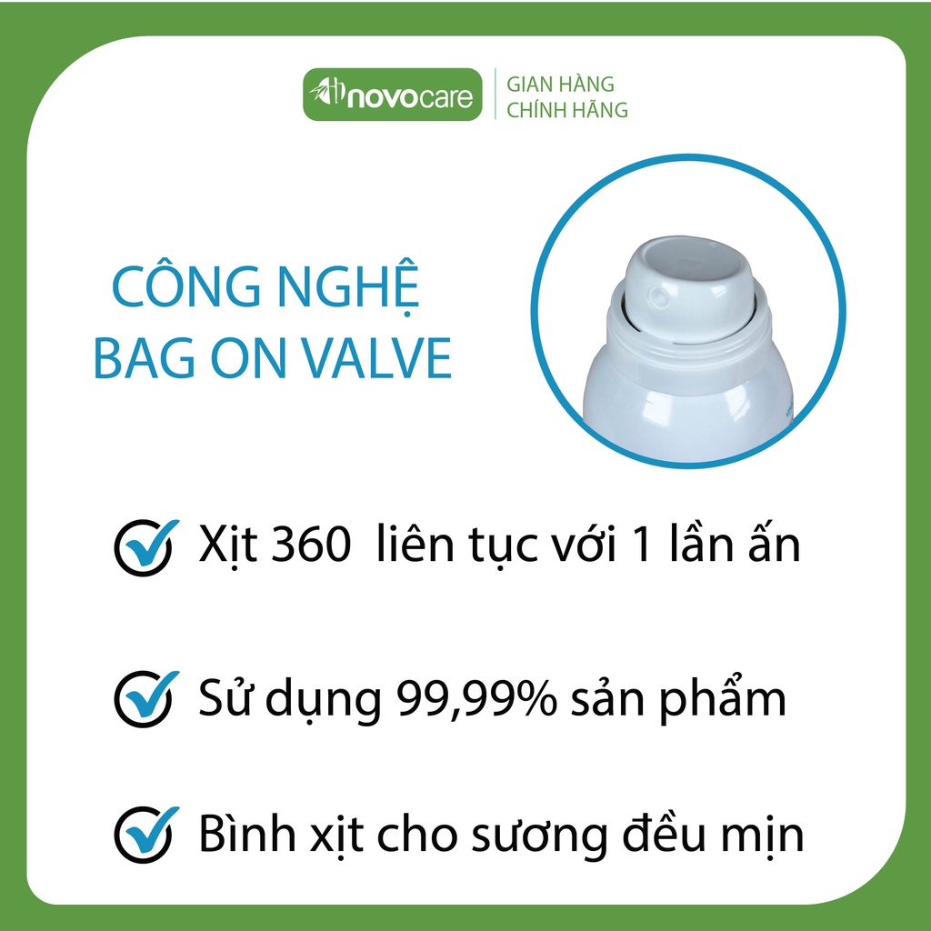 Xịt mụn lưng, viêm nang lông, dày sừng nang lông, viêm da Novocare - Freeskin, sạch mụn, mờ thâm, sáng da 80ml