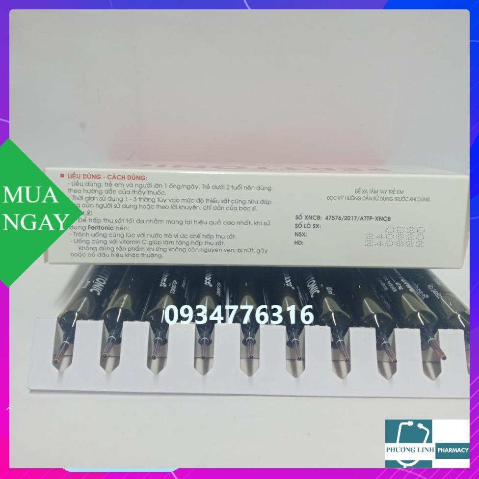 FERITONIC ống uống bổ sung sắt hộp 20 ống thuỷ tinh