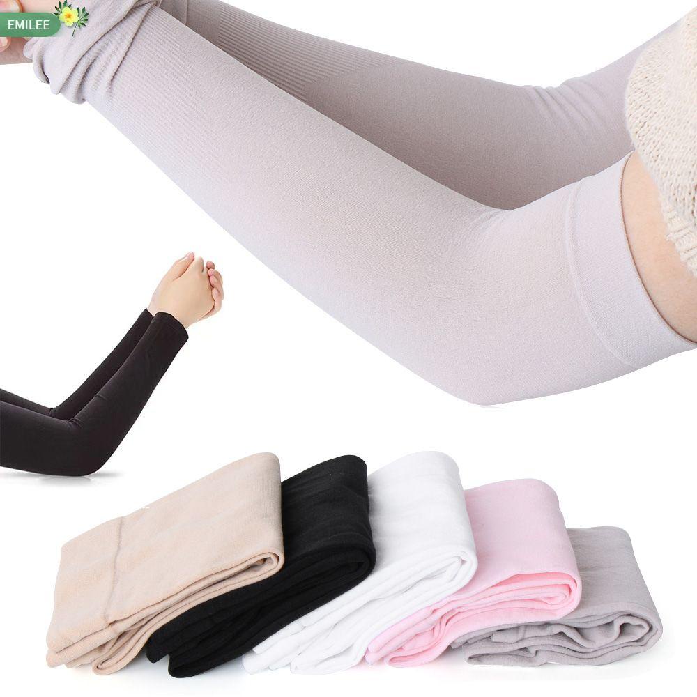 Cặp găng tay thể thao hở ngón làm mát bảo vệ cánh tay chống nắng khi chơi thể thao/ bóng rổ/ nhiều màu sắc