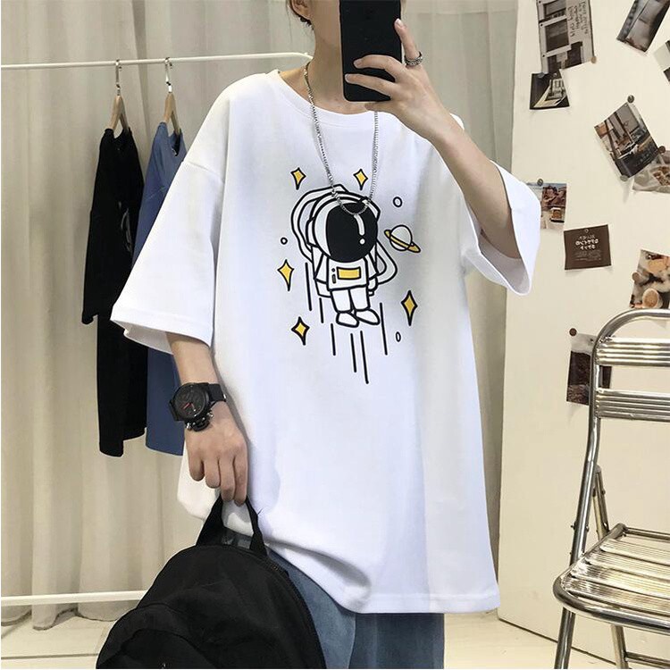 Áo thun cổ tròn oversize in hình phi hành gia Nasa | BigBuy360 - bigbuy360.vn