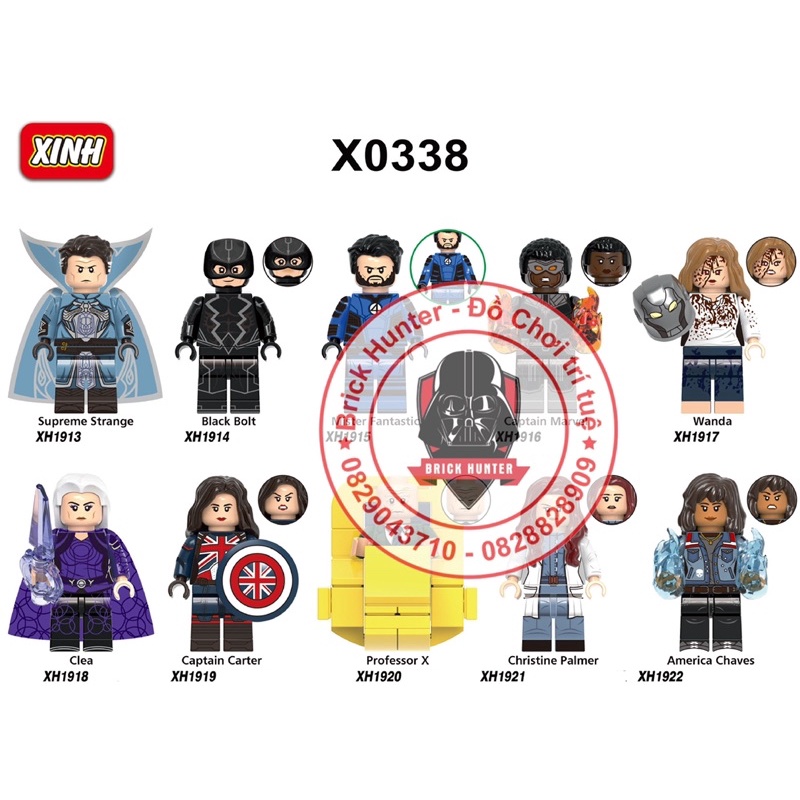 X 0338 Marvel minifigures đồ chơi lắp ráp mô hình nhân vật MCU Doctor Strange in the Multiverse of Madness