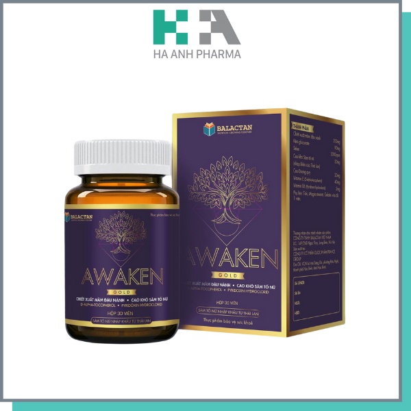 AWAKEN Gold -Sâm Tố Nữ,Tinh chất Mầm Đậu Nành,tăng cường nội tiết tố nữ,bốc hỏa, sạm da,nám da