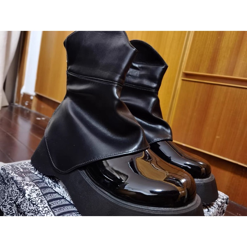 N48  Boots| Bốt thấp cổ mũi tròn độn đế 5p da bóng mẫu mới 2022 siu xinh COÁ ẢNH THẬT