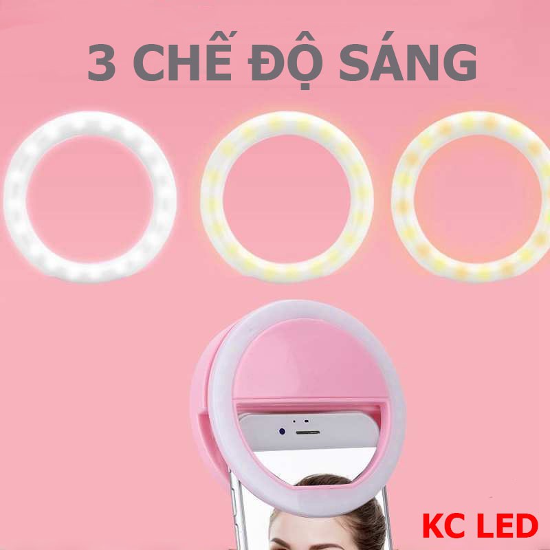 Đèn LED Hỗ Trợ Selfie RingLight Kẹp Điện Thoại 3 Mức Sáng | WebRaoVat - webraovat.net.vn