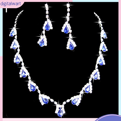 Bộ Vòng cổ + Bông Tai Đính Đá Zircon Cho Nữ